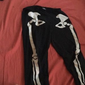 Black skeleton pants, stretchy